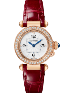 WJPA0038 Pasha de Cartier l 30 mm, high autonomy quartz movement, rose gold, diamonds, interchangeable leather straps