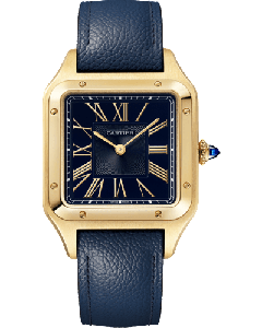 WGSA0118 Santos-Dumont l Large model, quartz movement, yellow gold, leather