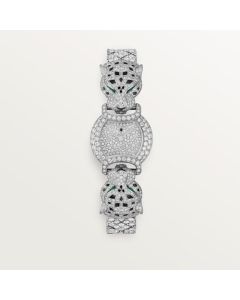 HPI01737 La Panthère de Cartier l Quartz movement, Rhodium-finish white gold, Emeralds