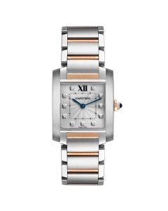 WE110005 Tank Francaise l Quartz, 18k rose gold, Stainless steel bracelet
