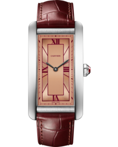 WGTA0297 Tank Américaine l Large model, automatic movement, platinum, leather