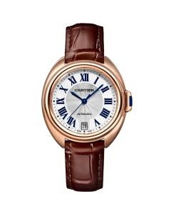 WGCL0013 Clé de Cartier l Automatic, 18k Pink Gold, Brown Leather Strap