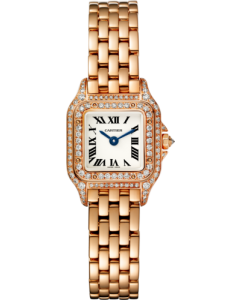WJPN0045 Panthère de Cartier l Mini model, quartz movement, rose gold, diamonds