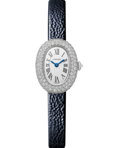 WJBA0050 Baignoire l Mini model, quartz movement, white gold, diamonds, leather