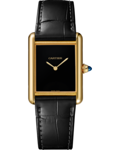 WGTA0091 Tank Louis Cartier l Large model, hand-wound mechanical movement, yellow gold, leather