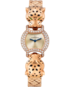 HPI01732 La Panthère de Cartier l Quartz movement, rose gold, tsavorites, lacquer, diamonds