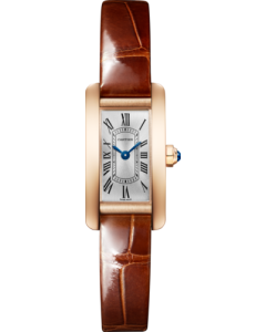 WGTA0132 Tank Américaine watch l Mini model, quartz movement, rose gold, leather