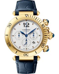WGPA0017 Pasha de Cartier l 41 mm, chronograph, automatic movement, 18K yellow gold, interchangeable leather straps