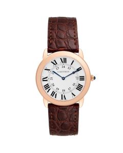 W6701008 Ronde Solo de Cartier l 36 mm, quartz movement, rose gold, steel, leather