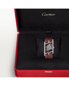 WHTA0023 Tank Asymétrique l Manual movement, platinum, leather straps