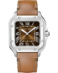 WSSA0081 Santos de Cartier l Automatic movement, Steel, 2 interchangeable straps