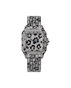 HPI01096 Panthère de Cartier | Medium model, quartz movement, white gold, diamonds, enamel
