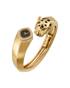 Panthère Jewelry | Small model, quartz movement, yellow gold, diamonds, tsavorites, lacquer