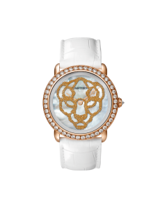 HPI01355 Révélation d'une Panthère | 37 mm, manual, rose gold, diamonds, mother-of-pearl, leather