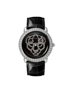 HPI01430 Révélation d'une Panthère | 37 mm, Rhodiumized white gold, diamonds, leather
