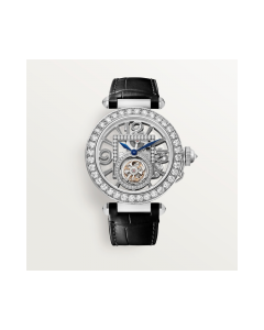 HPI01435 Pasha de Cartier | 41 mm, mechanical movement with manual winding, white gold, diamonds, 2 interchangeable leather straps
