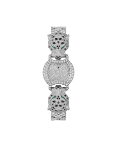 La Panthère de Cartier | 22.2 mm, quartz movement, rhodiumized white gold, diamonds, metal strap