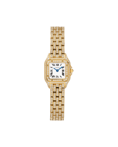HPI01552 Panthère de Cartier | Mini model, quartz movement, yellow gold, diamonds