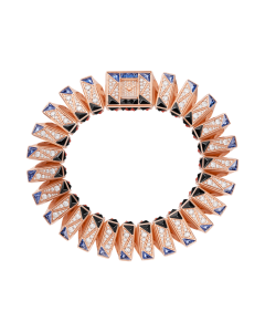 Cartier Libre | 99.9 x 84.7 mm, quartz movement, rose gold, diamonds, sapphires, coral, chrysoprases, spinels
