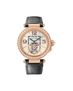 HPI01575 Pasha de Cartier | 41 mm, hand-wound mechanical movement, rose gold, diamonds, 2 interchangeable leather straps
