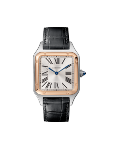 W2SA0011 Santos Dumont | Large model, quartz movement, rose gold, steel, leather