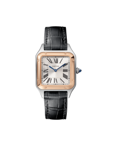 W2SA0012 Santos Dumont | Small model, quartz movement, rose gold, steel, leather