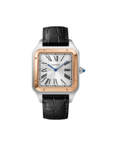 W2SA0017 Santos Dumont | Extra-large model, hand-wound mechanical movement, rose gold, steel, leather
