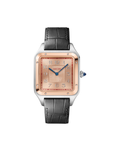 W2SA0025 Santos Dumont | Extra-large model, hand-wound mechanical movement, 18K pink gold, steel, leather, limited edition of 500 pieces