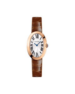 Baignoire small model | Small model, quartz movement, rose gold, leather