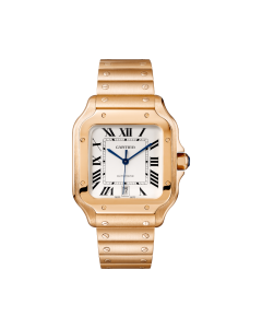 WGSA0018 Santos de Cartier | Large model, automatic movement, rose gold, interchangeable metal and leather bracelets