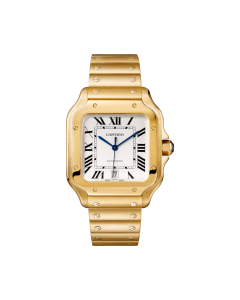 WGSA0029 Santos de Cartier | Large model, automatic movement, yellow gold, interchangeable metal and leather bracelets