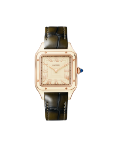 WGSA0054 Santos-Dumont watch | Large model, hand-wound mechanical movement, rose gold, lacquer, leather