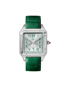 WGSA0060 Santos Dumont | Extra-large model, manual mechanical movement, platinum 950/1000, leather