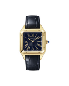  WGSA0077 Santos-Dumont watch | Large model, quartz movement, yellow gold, leather