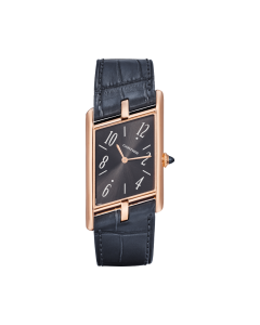 WGTA0043 Tank Asymétrique | Large model, hand-wound mechanical movement, rose gold, leather