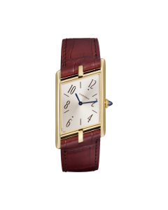 WGTA0044 Tank Asymétrique | Large model, hand-wound mechanical movement, yellow gold, leather