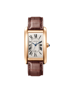 Tank Américaine | Large model, automatic movement, rose gold, leather