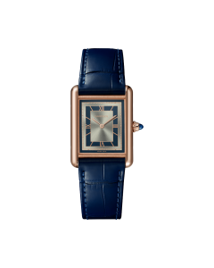 Tank Louis Cartier | Large model, hand-wound mechanical movement, 18K rose gold, leather