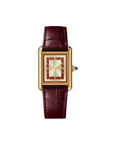 WGTA0059 Tank Louis Cartier | Large model, hand-wound mechanical movement, 18K yellow gold, leather