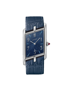 WGTA0120 Tank Asymétrique l Large model, hand-wound mechanical movement, platinum, leather