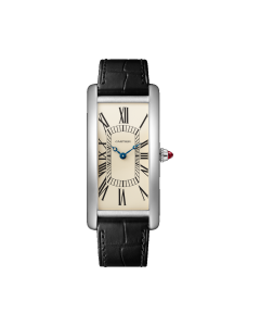WGTA0193 Tank Cintrée watch, Mechanical Movement, Platinum, Leather