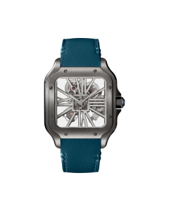 WHSA0023 Santos de Cartier | Large model, hand-wound mechanical movement, steel, ADLC, leather