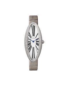 WJBA0007 Baignoire Allongée | Medium model, hand-wound mechanical movement, white gold, diamonds