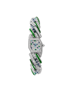 WJBJ0008 Maillon de Cartier | Small model, quartz movement, white gold, diamonds, tsavorites, lacquer