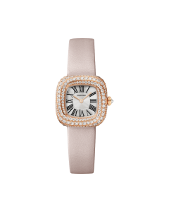 WJCS0004 Coussin de Cartier | Small model, quartz movement, rose gold, diamonds, leather