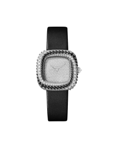 WJCS0007 Coussin de Cartier | Medium model, quartz movement, rhodiumized white gold, diamonds, spinels, leather