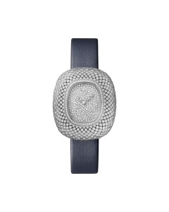 WJCS0011 Coussin de Cartier | Medium model, quartz movement, rhodiumized white gold, diamonds, leather