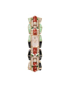 Clash [Un]limited watch | Small model, quartz movement, rose gold, diamonds, spinels, tsavorites, coral, chrysoprase