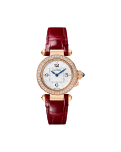 WJPA0017 Pasha de Cartier | 30 mm, high autonomy quartz movement, rose gold, diamonds, interchangeable leather straps