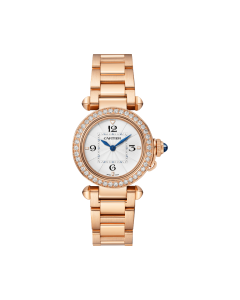 WJPA0018 Pasha de Cartier | 30 mm, high autonomy quartz movement, rose gold, diamonds, interchangeable metal and leather straps